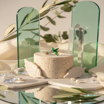 The Nectar Sip Hummingbird Ring