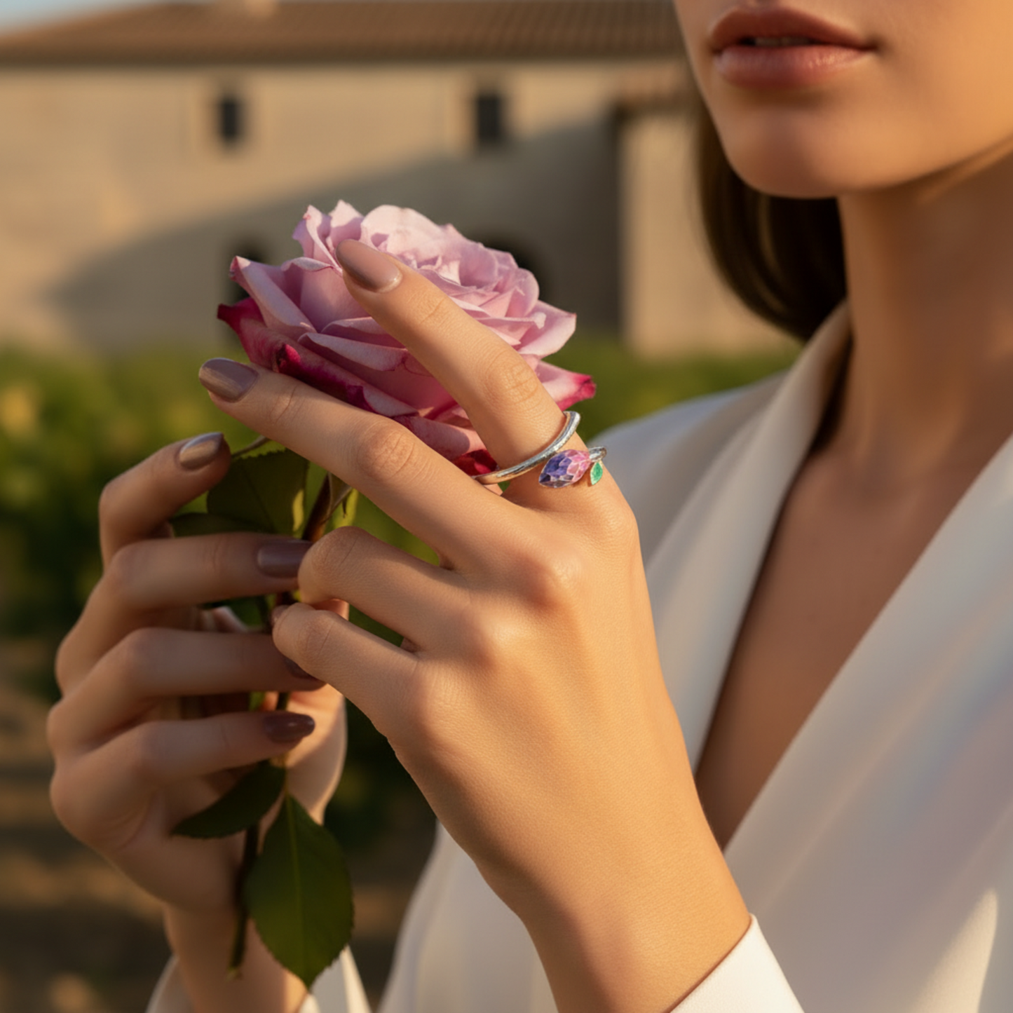The Violet Bloom Branch Ring