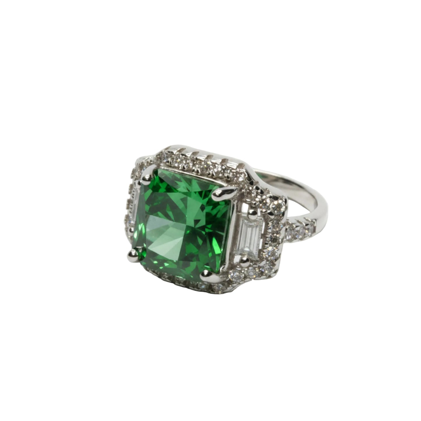 The Emerald Cushion-Cut Halo Ring