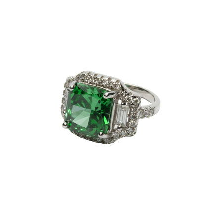 The Emerald Cushion-Cut Halo Ring