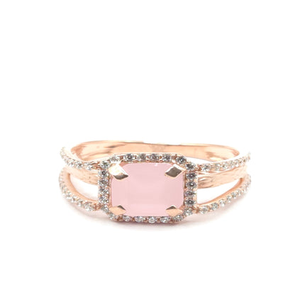 The Baby Pink Halo Split-Shank Ring