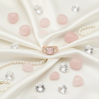 The Baby Pink Halo Split-Shank Ring