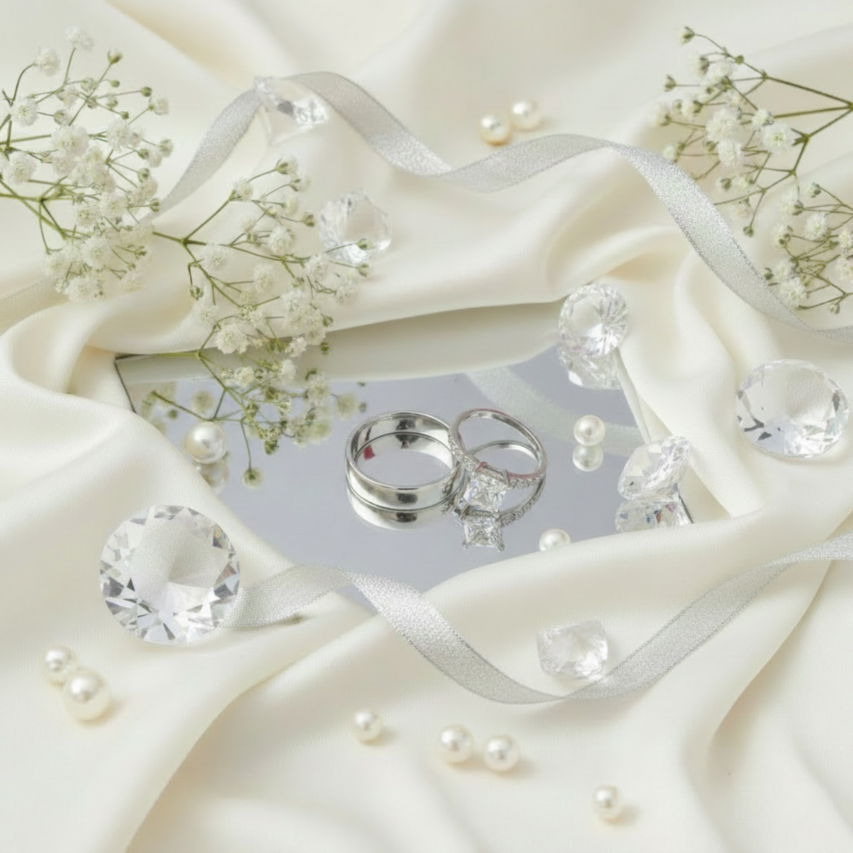 The Princess-Cut Couple's Ring Set