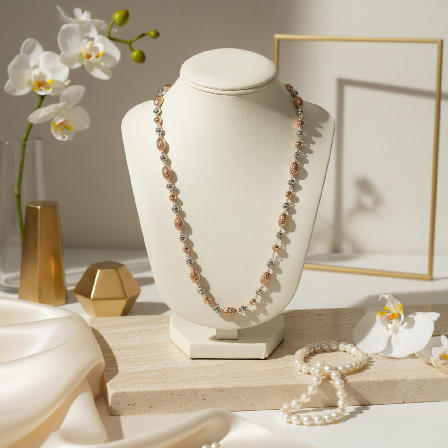 The Rose Diamond-Cut Matar Mala