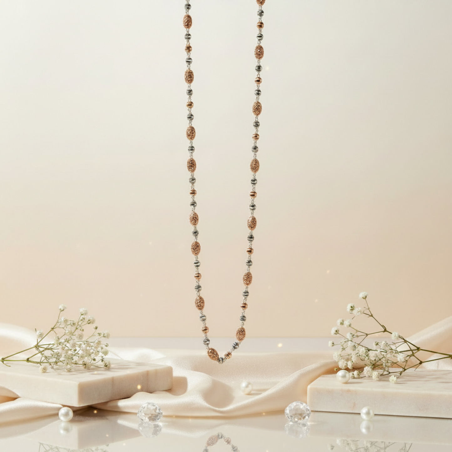 The Rose Diamond-Cut Matar Mala