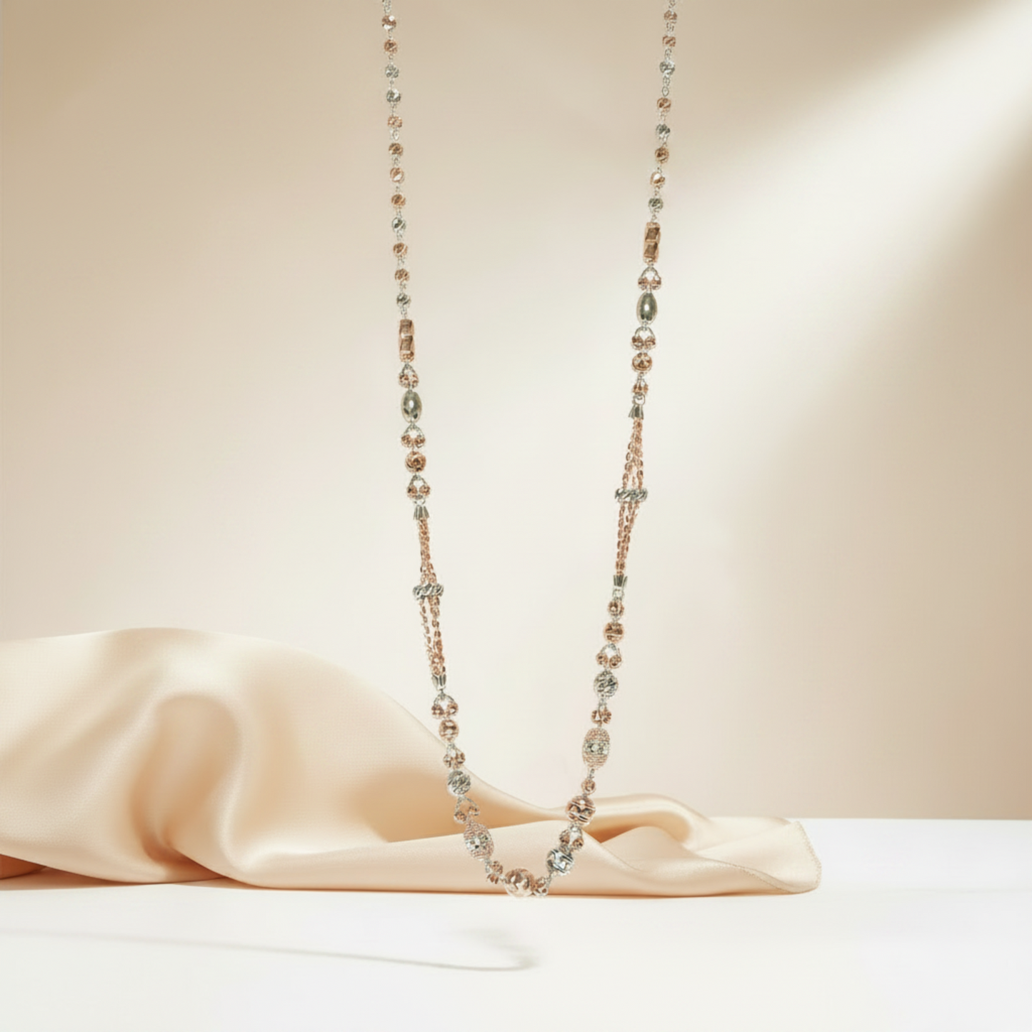 Crystal Cascade Silver Necklace