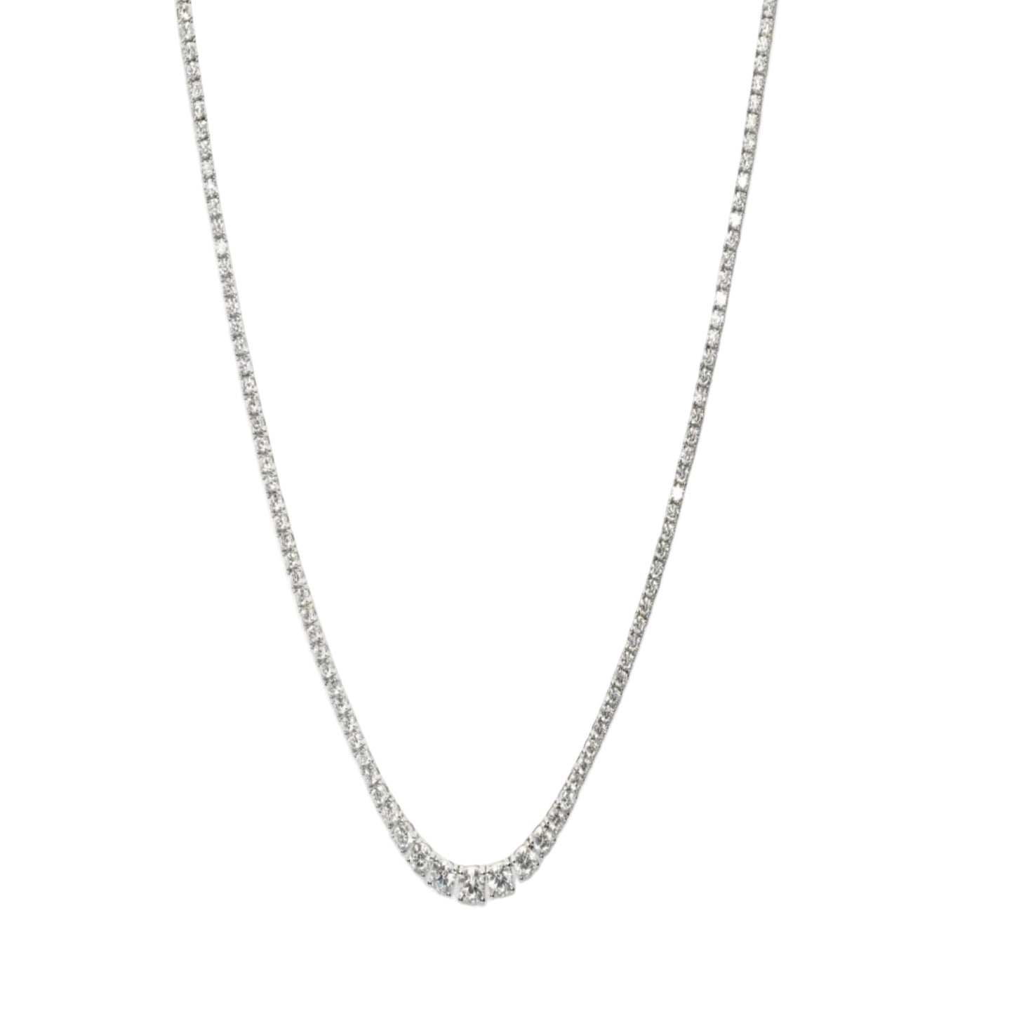 The Graduated Solitaire Tennis Necklace