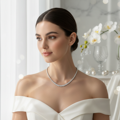 The Graduated Solitaire Tennis Necklace