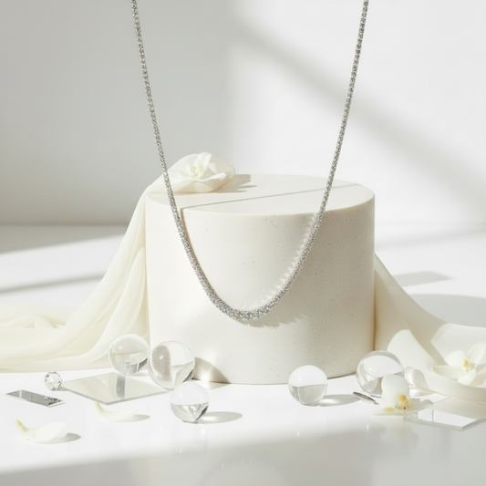 The Graduated Solitaire Tennis Necklace