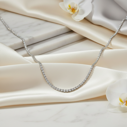 The Graduated Solitaire Tennis Necklace