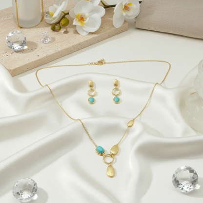 Turquoise Orbit Pendant Set