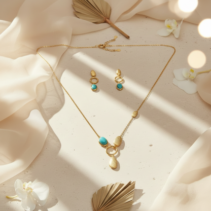 Turquoise Orbit Pendant Set