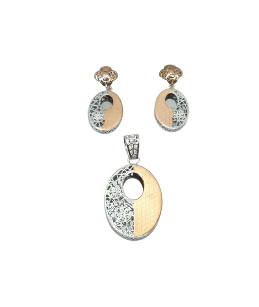 The Geometric Garden Pendant & Earring Set