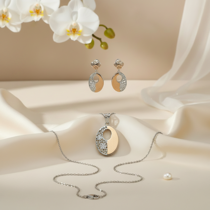 The Geometric Filigiree Pendant & Earring Set