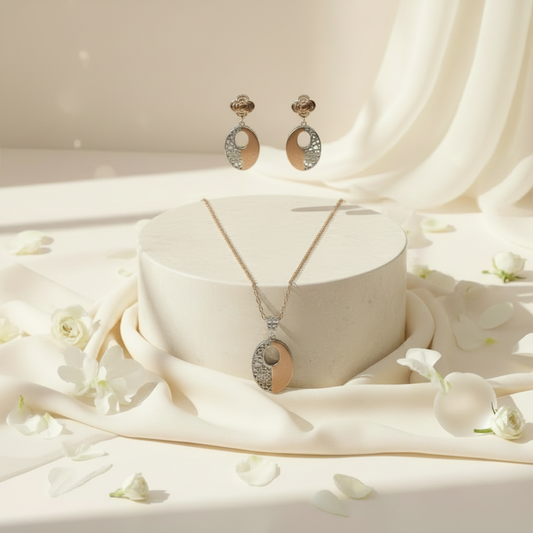The Geometric Filigiree Pendant & Earring Set