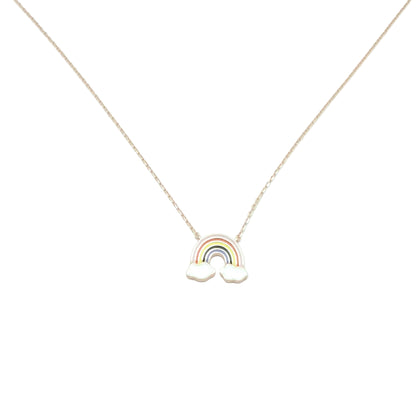 Rose Gold Rainbow Cloud Pendant Necklace