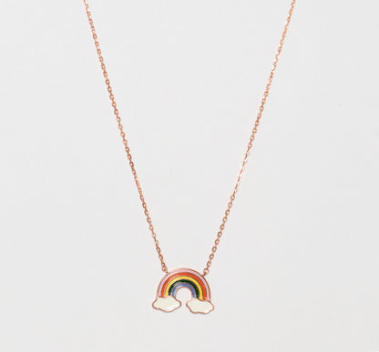Radiant Rainbow Cloud Pendant Necklace