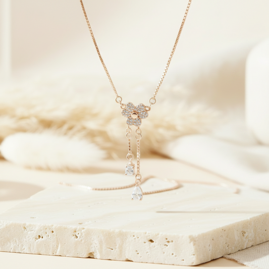 The Crystal Bloom Lariat Pendant
