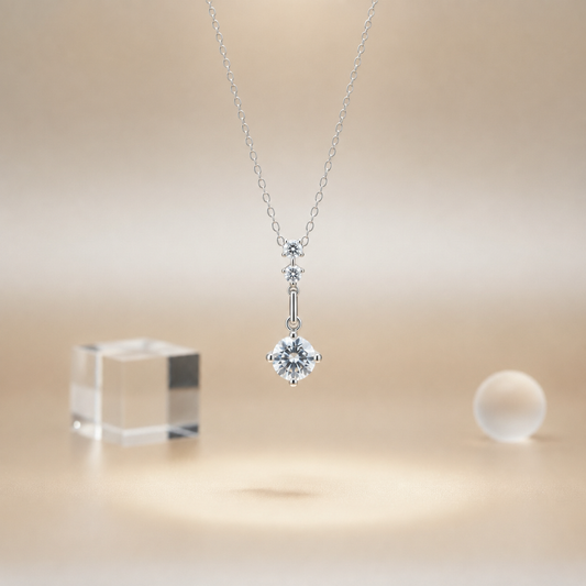 The Graduated Solitaire Drop Pendant