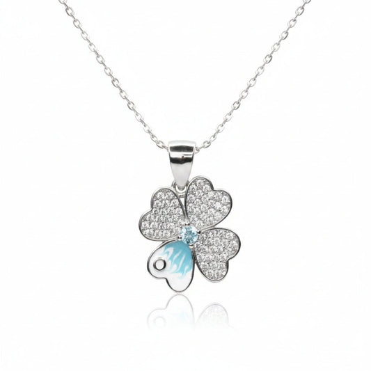 The Blue Petal Clover Pendant