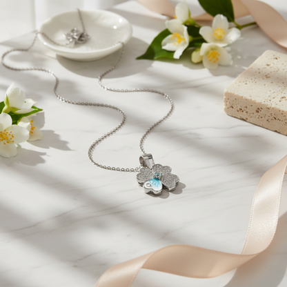 The Blue Petal Clover Pendant