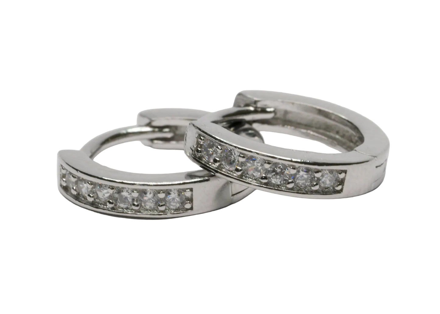 Pavé Channel Huggie Hoops