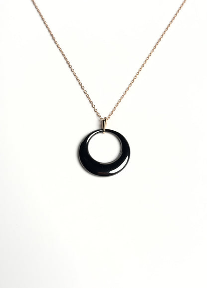 Elegant Black Ceramic Necklace Set with Matching Earrings